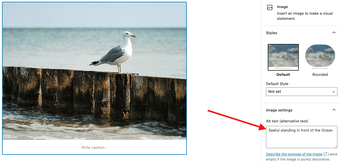 wordpress auto add alt text to image